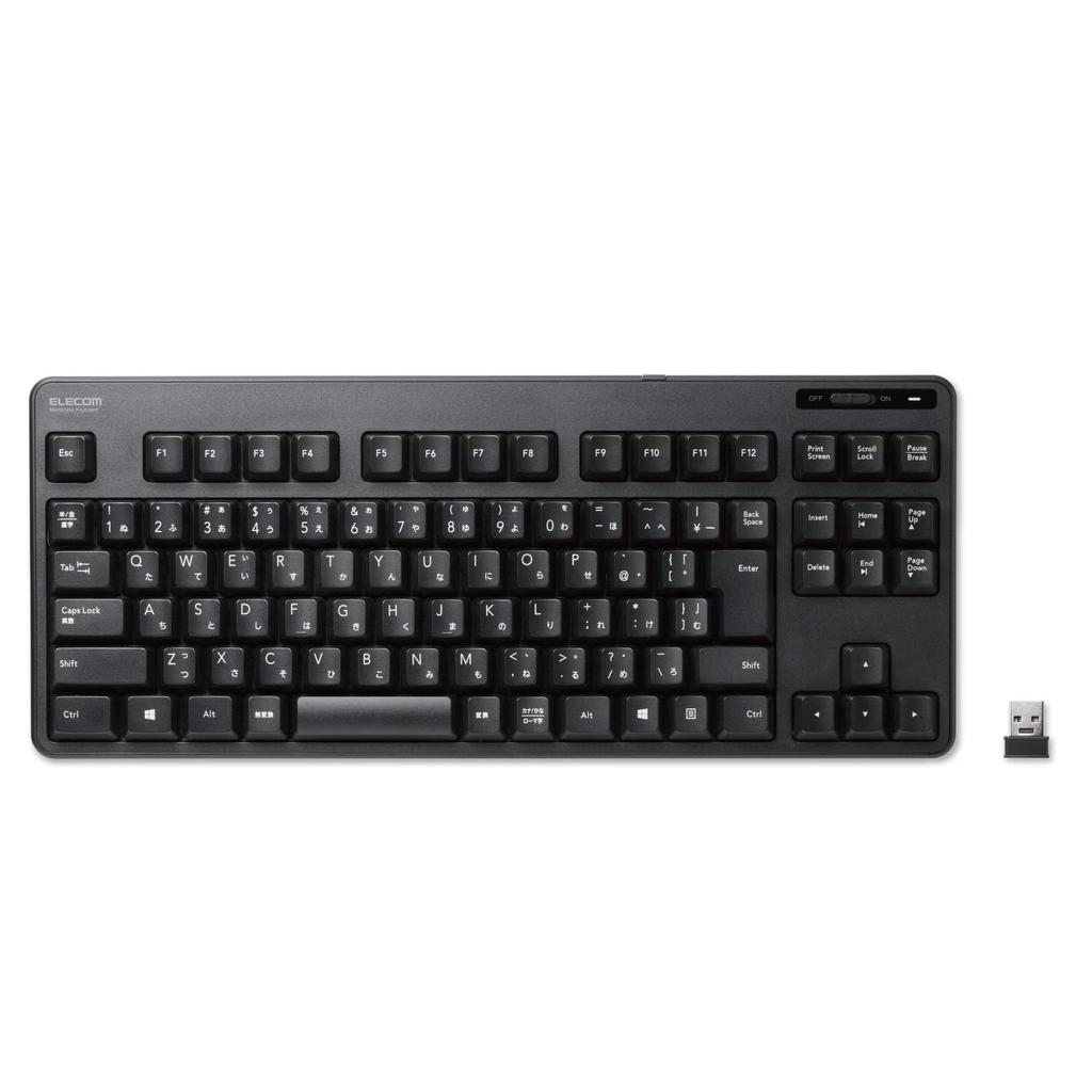 ELECOM USB Keyboard Wireless Membrane Compact Keyboard Black (Receiver Included) TK-FDM105TXBK