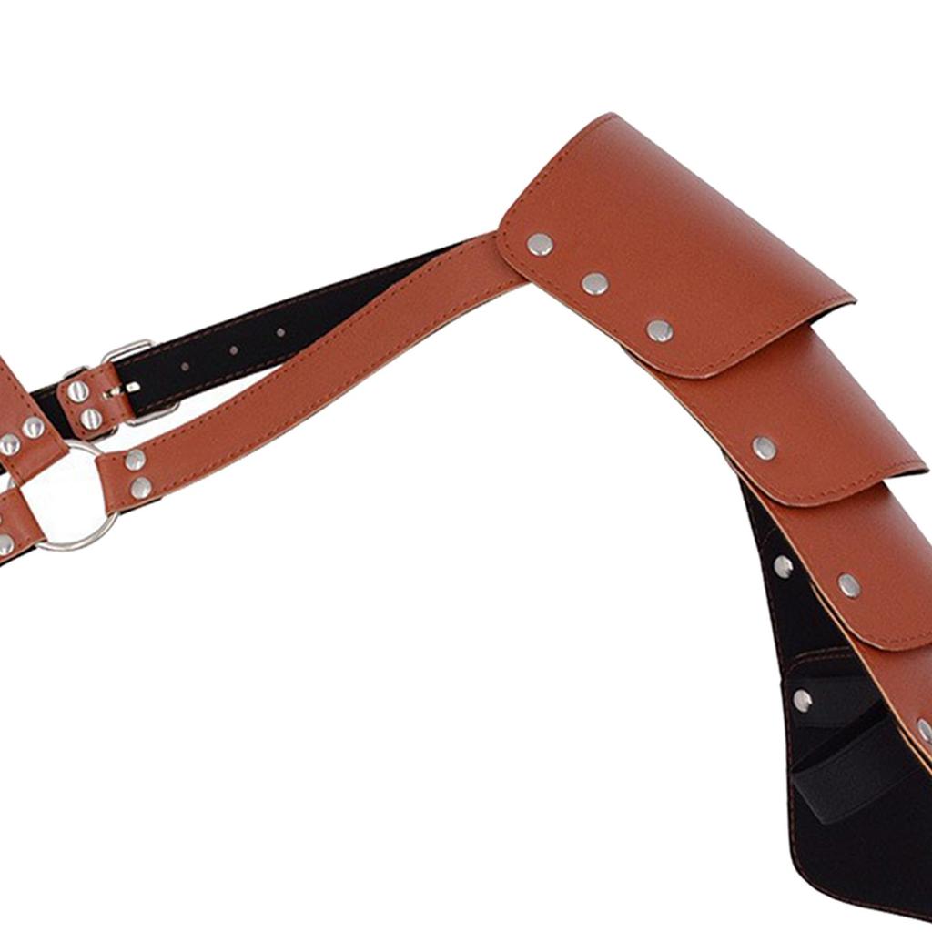 Готические стимпанк наплечники Средневековый наплечник Нагрудная портупея ПУ Наряд Болеро Пояс