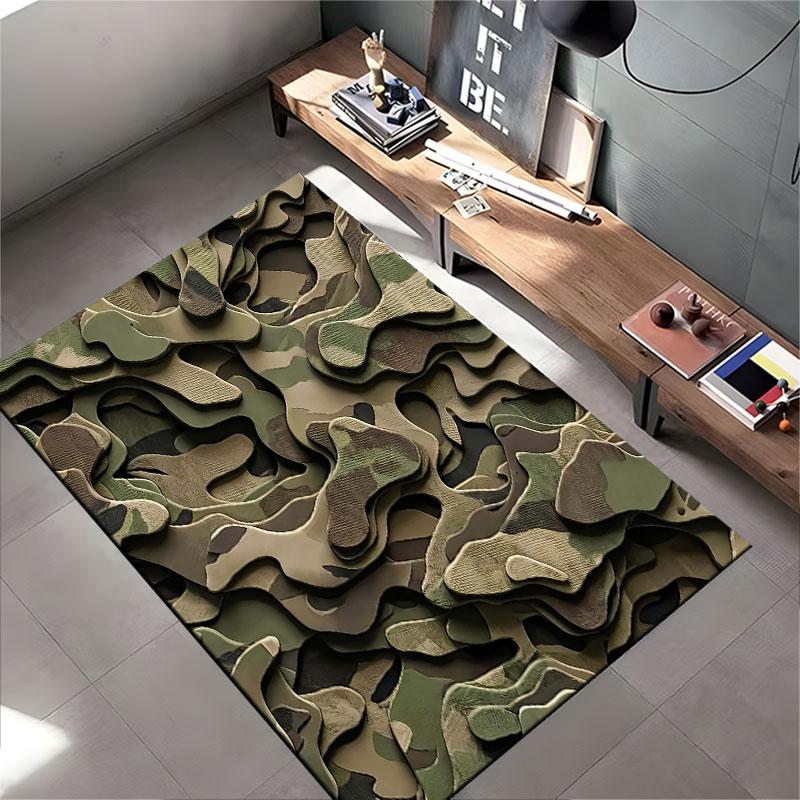 Camouflage Pattern Area Rug suitable as a non-slip mat for the living room or bedroom sofa