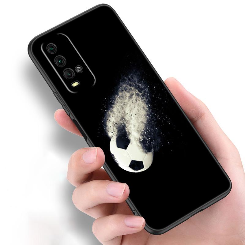 Силиконовый чехол для телефона с огненным футбольным мячом для Xiaomi Redmi Note 11 10 9 8 Pro 11T 10T 10S 9S 8T 9 9A 9C 9T, черный чехол