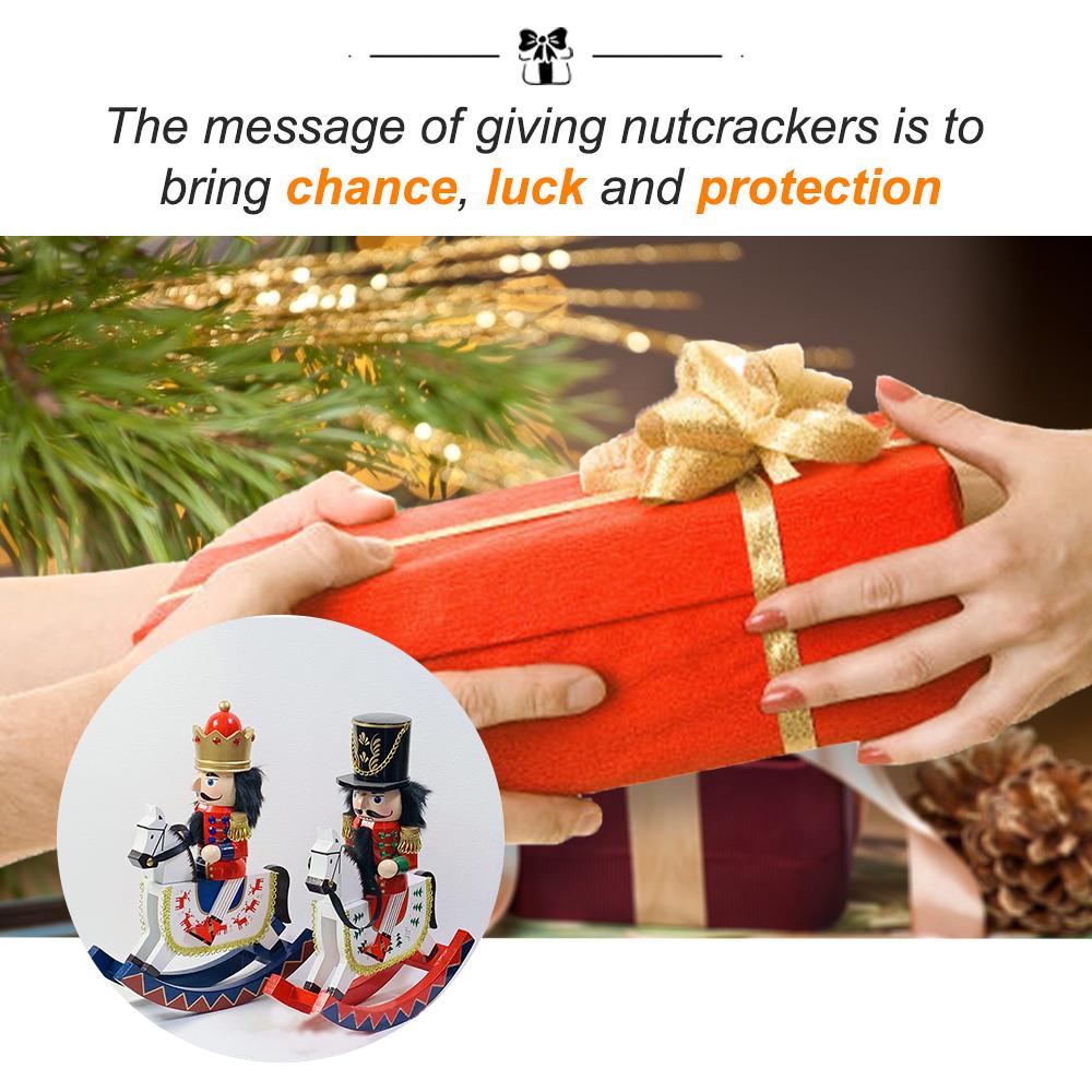 30 см лошадка-качалка Щелкунчик Солдат кукла деревянная ручная работа Щелкунчик верховая лошадь игрушка украшение рождественский подарок украшение