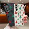 Чехол для Samsung Galaxy S25 S24 FE S23 Ultra A56 A16 A17 A36 A26 A55 A15 A25 A54 5G S25 S24 S22 Ultra S23 FE Мягкий ТПУ Чехол для телефона Чехол с рождественской елкой