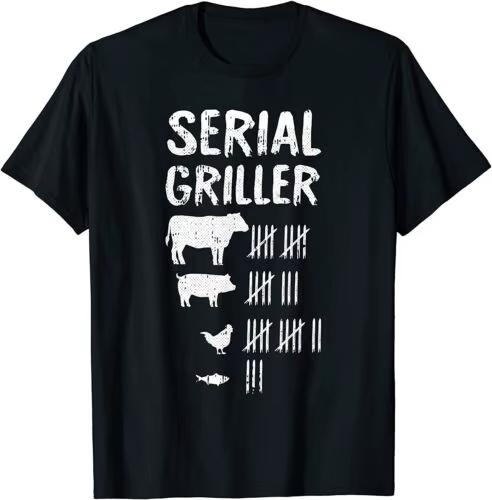 NEW LIMITED Serial Griller Fathers Day Funny Grilling Grill BBQ Master TShirt kawaii clothes harajuku oversized t shirt stitch