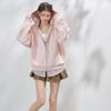 Женская свободная толстовка-куртка ICH MODE с цветовыми блоками и капюшоном