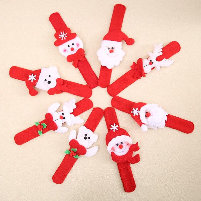 1 шт. бронзовые рождественские подарки, рождественский браслет, игрушки для взрослых и детей, Санта-Клаус, снеговик, лось, поглаживание, круг, кольцо