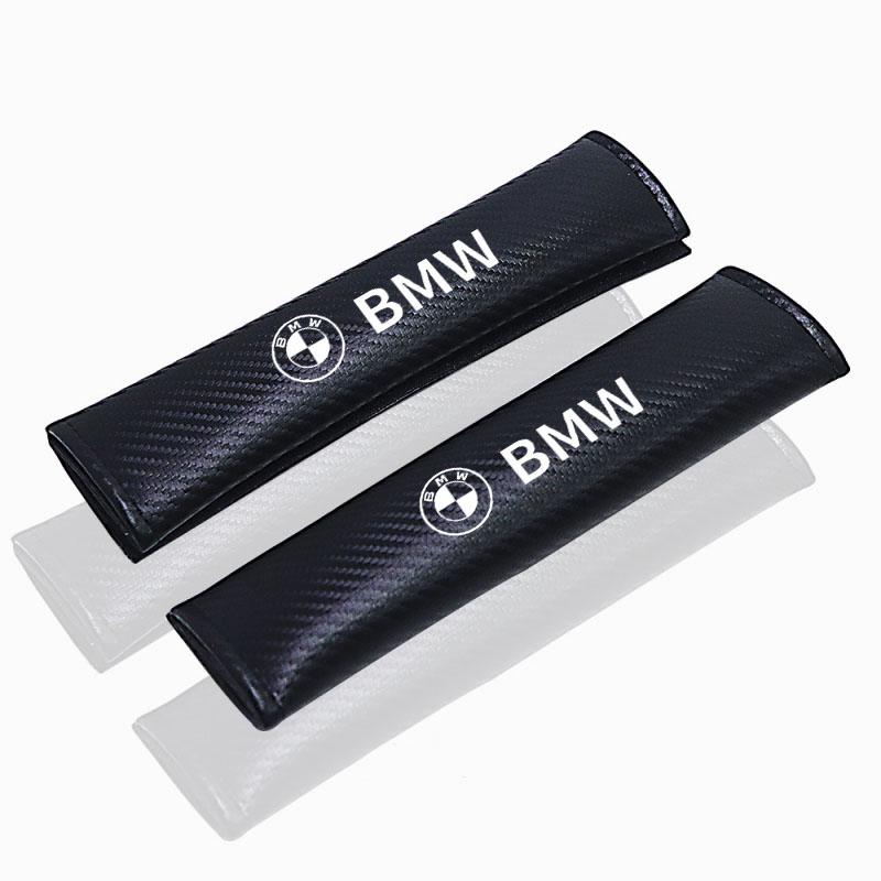 SHEJ3 2Pcs Car Safety Belt Shoulder Cover for BMW F20 F40 F22 F30 E90 F32 F06 F07 F46 F10 X1 X2 X3 X4 X5 X6 X7 Auto Accessories
