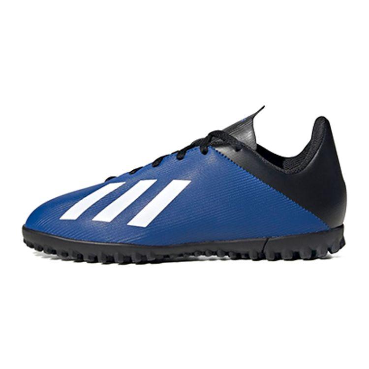 Adidas X 19.4 Turf Boots Non-Slip Shock Absorption Durable Low Top Kids Soccer Shoes Kids Footwear Blue Black White FV4662