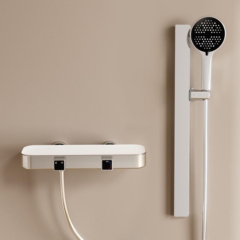 Роскошная полностью медная лейка тропического душа с большой полкой и регулируемым контролем температуры