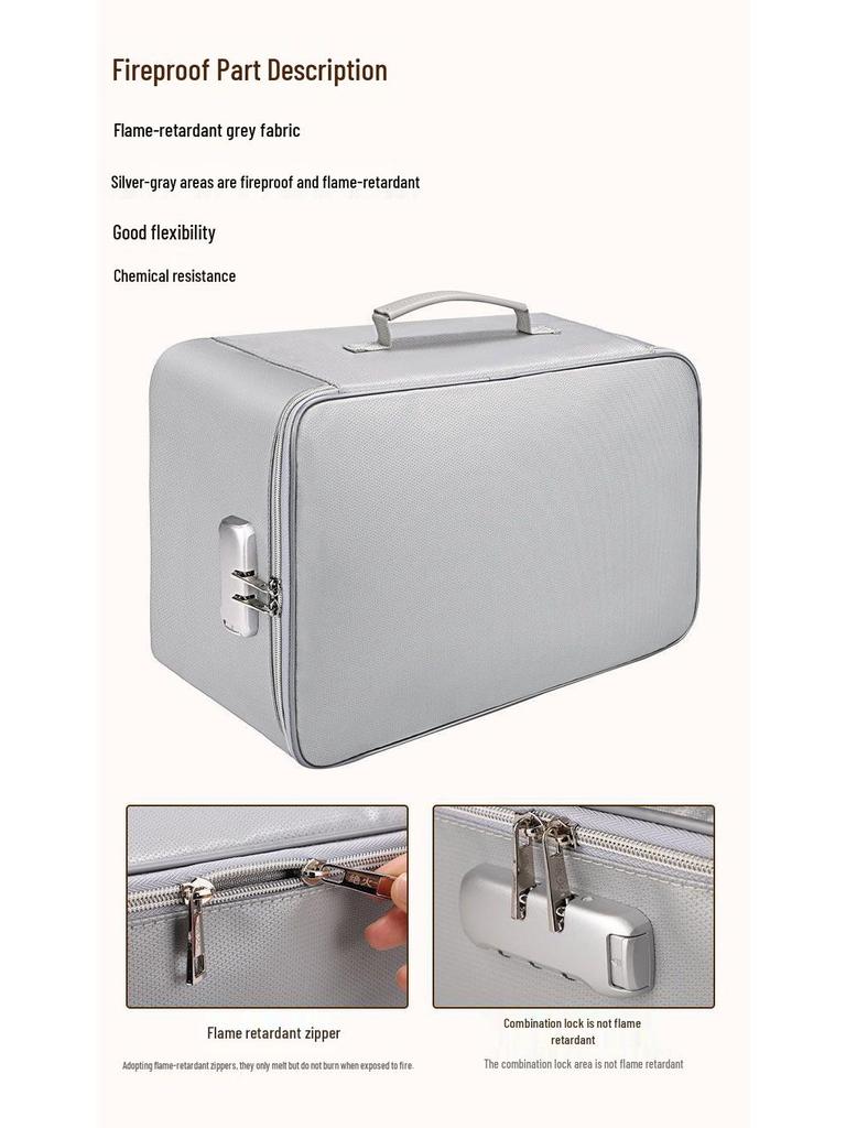 Fireproof Waterproof Large Capacity Organizer: Protects Important Documents & Family Certificates