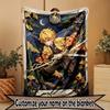 Custom Name Personalized Demon Slayer Print Blanket, Home Decor, Bedroom, Sofa, Camping, Couch, Gifts for Birthday Christmas