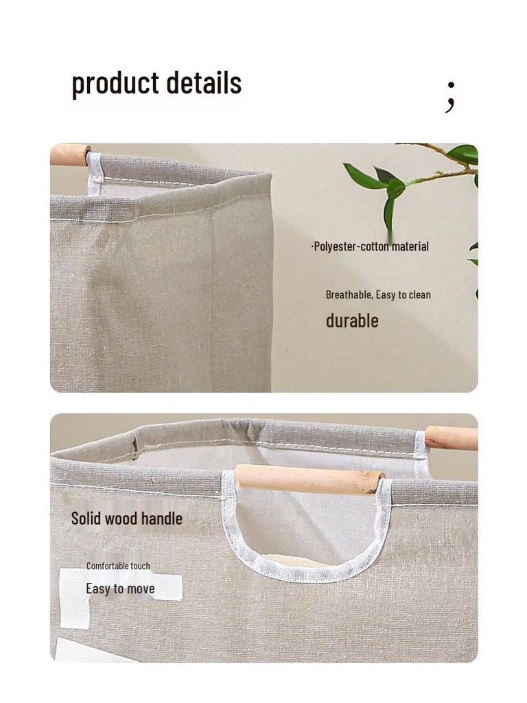 Large Foldable Waterproof Laundry Hamper - Portable Fabric Storage Basket for Bathroom