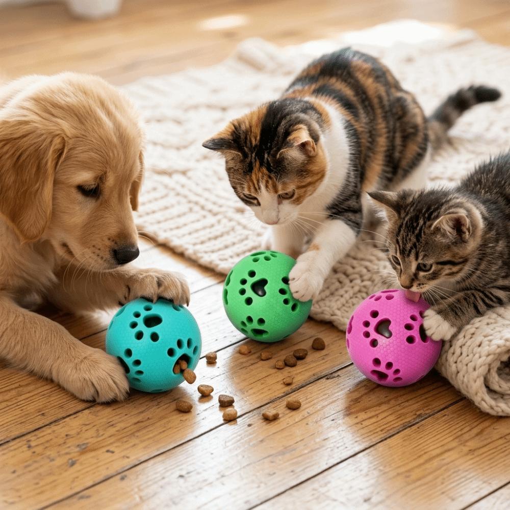 Washable Treat Dispensing Ball TPR Rubber Dog Molar Toy Safe Dog Chew Ball Interactive Play