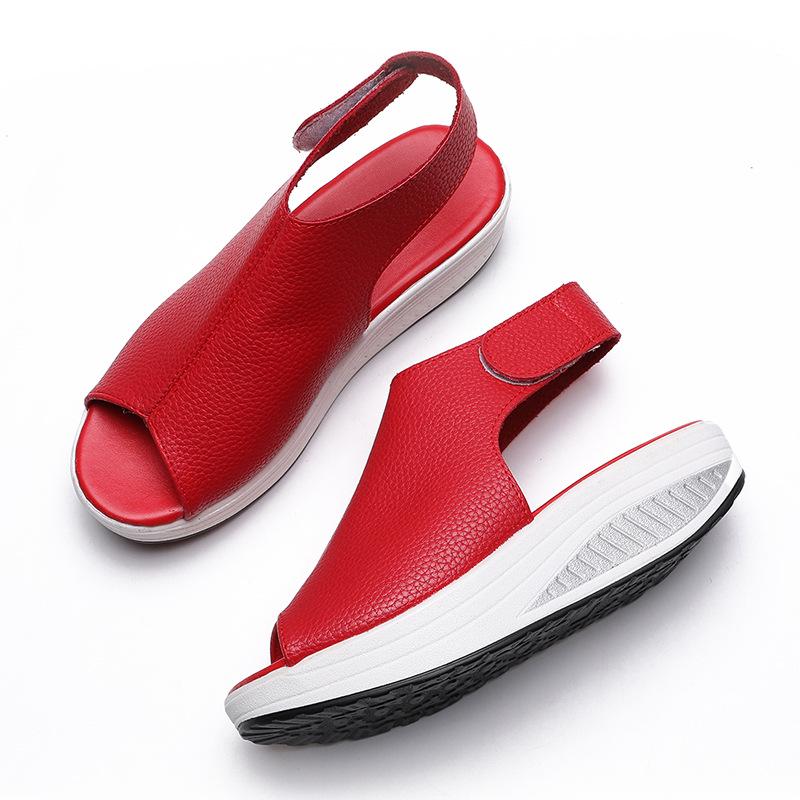 Женские босоножки на танкетке 35-43, летние новые модные однотонные женские босоножки на платформе, босоножки на высоком каблуке для девочек