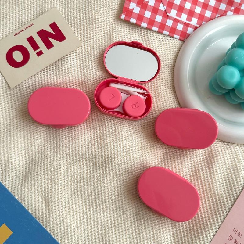 1 шт. Ins Letter Print Футляр для контактных линз Коробка-компаньон для контактных линз Beauty Eye Box Портативная коробка для контактных линз с зеркалом и пинцетом