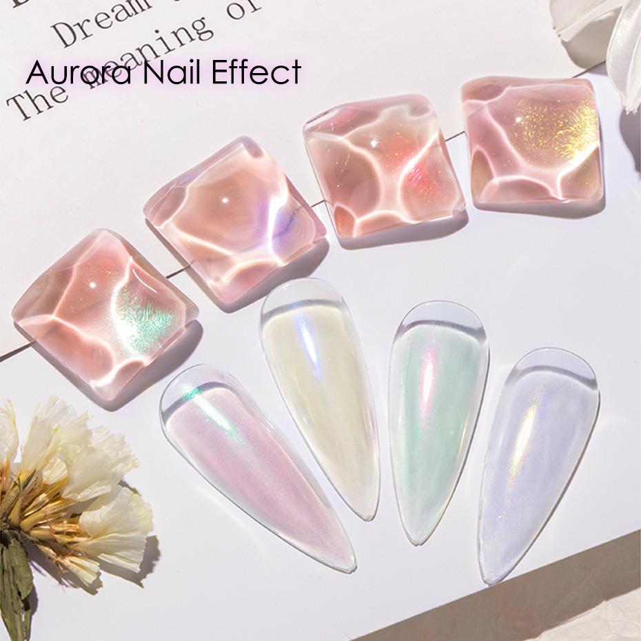6 Grids Nail Glitter Aurora Mirror Powder Pearl Shell Rubbing Pigment Soap Sparkly Charm Nails Art Design