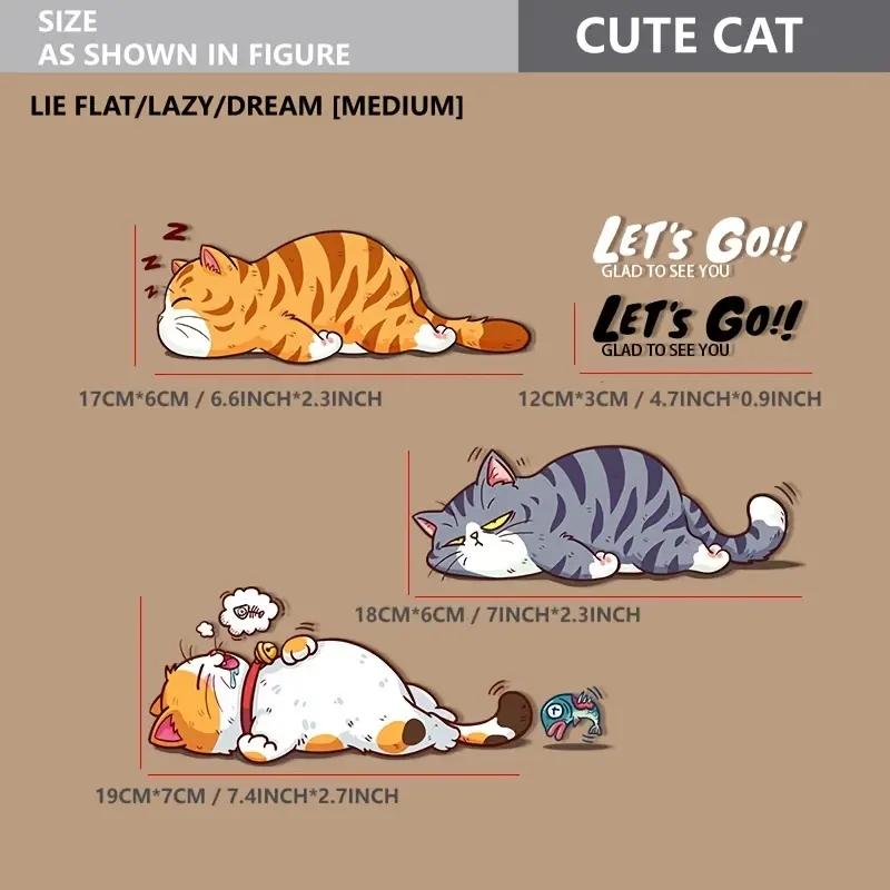 Creative Cartoon Cat Motorcycle Sticker Car Sticker, Car Scratch Cover Sticker Waterproof Sticker Decals For Car Laptop Wall Decoration Accessories