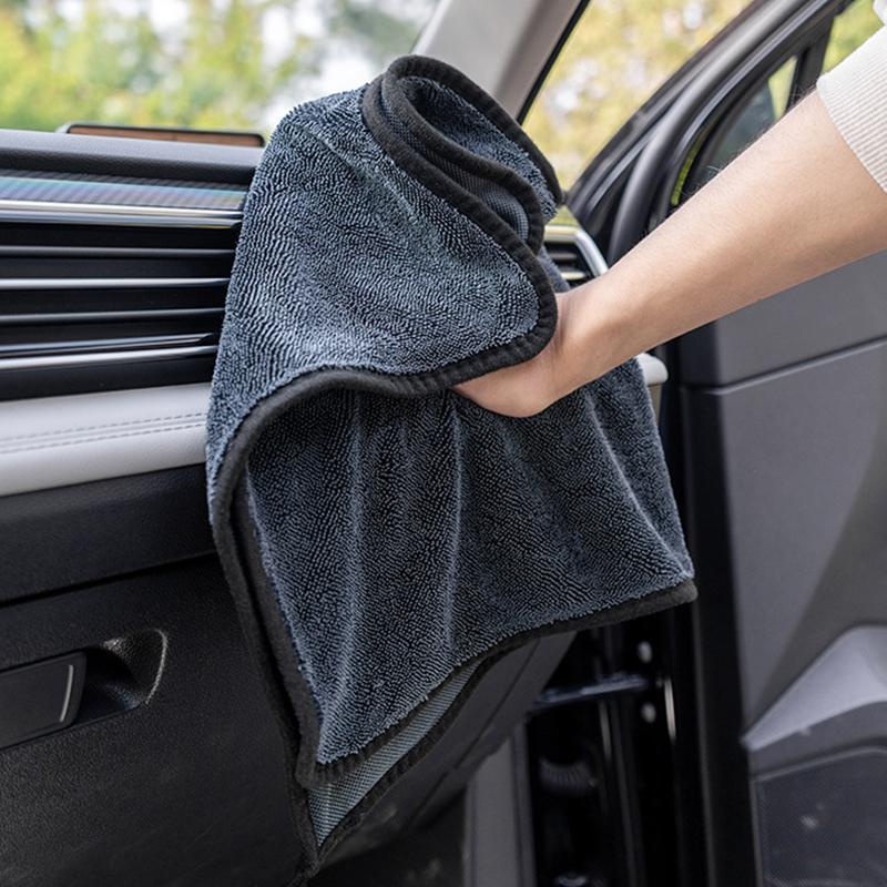 Twisted Microfiber Car Cleaning Towel Double-Sided Super Absorbent Car Wash Cleaning Cloth Scratch Proof Soft Lint Towels