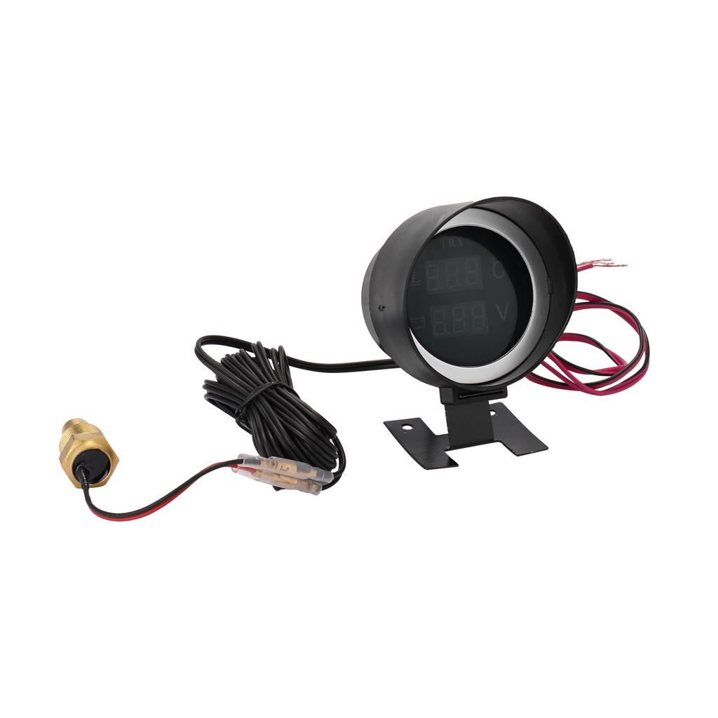 Автомобильный круглый светодиодный цифровой датчик температуры воды для грузовика, датчик температуры Temperatura Moto + вольтметр Вольт