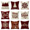 Festive Christmas Cushion Cover Featuring Adorable Reindeer And Snowflakes Design