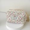 Flower Quilted Makeup Storage Bag Portable Travel Organizer Cosmetic Toiletry Pouch Cute Make Up Handbag Floral Bags