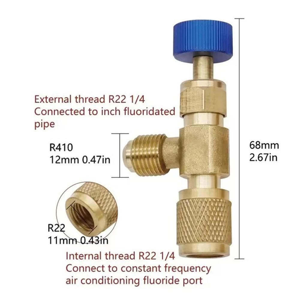 1 шт. Адаптер для холодильной зарядки кондиционера для R410A R22 1/4" Жидкостный предохранительный клапан шланг R22 медный адаптер ручной