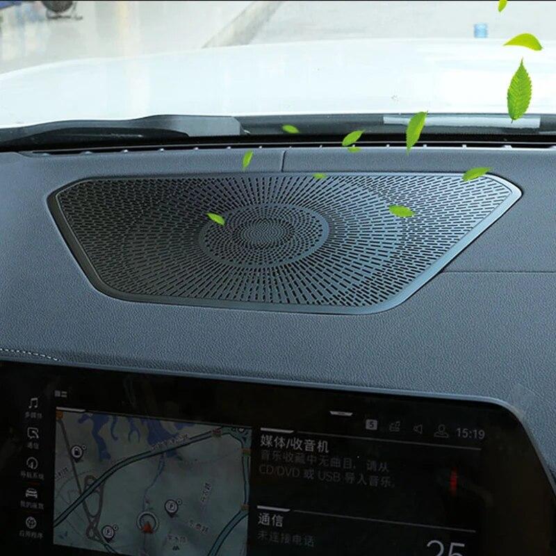 Aluminum Alloy Car Center Console Dashboard Loudspeaker Cover Decorative Frame Auto Accessories For BMW 3 Series G20 G28 -22