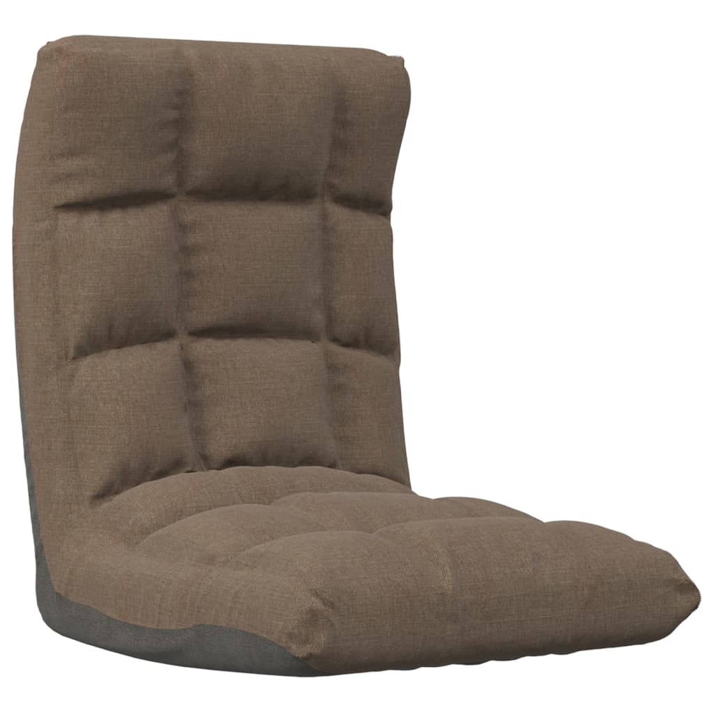 Floor Chair Foldable Taupe Fabric