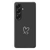 For Samsung Galaxy S25 Case White Love Pattern Printing Straight Edge TPU Phone Back Cover