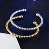 925 Silver 5mm Open Cuff Bracelet Bangle For Women Double Bead Twisted Bangles Silver Jewelry