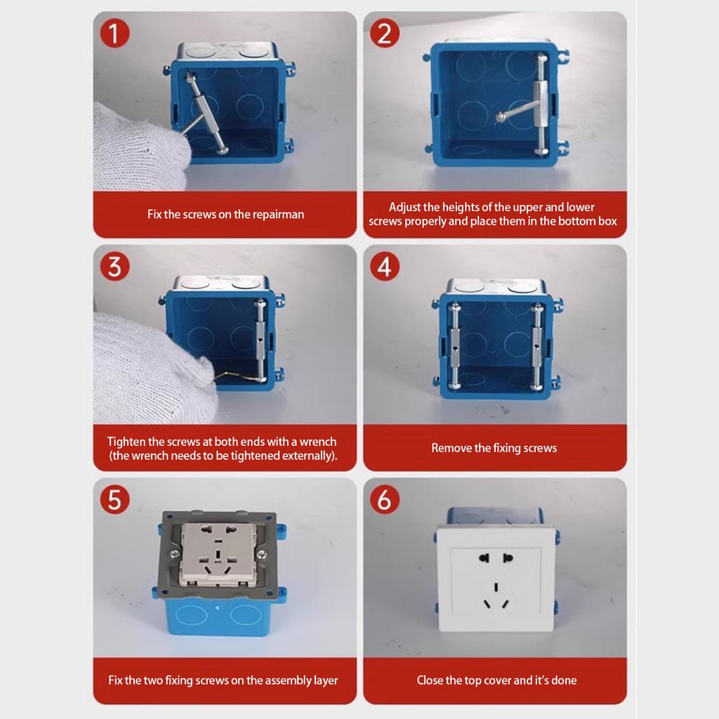 10 шт. Регулируемые кассетные винты Опорный стержень 86/118 Тип Кассетное ремонтное устройство Настенная электрическая коробка Винтовой инструмент Прочный
