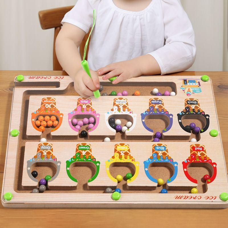 Magnetic Digital Walking Beads Magnetic Maze Toy Color Children's Enlightenment Focus Logical Thinking Training Game