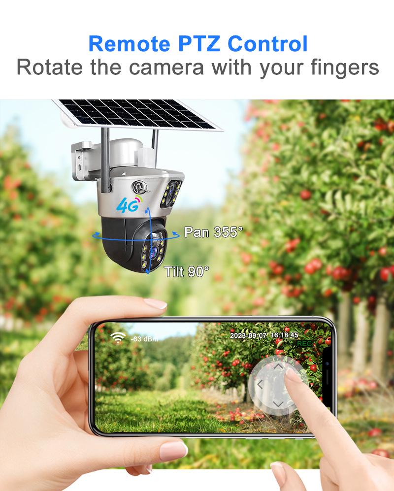 Wireless Solar-Powered Outdoor Night Vision Surveillance Camera with Low Power Consumption