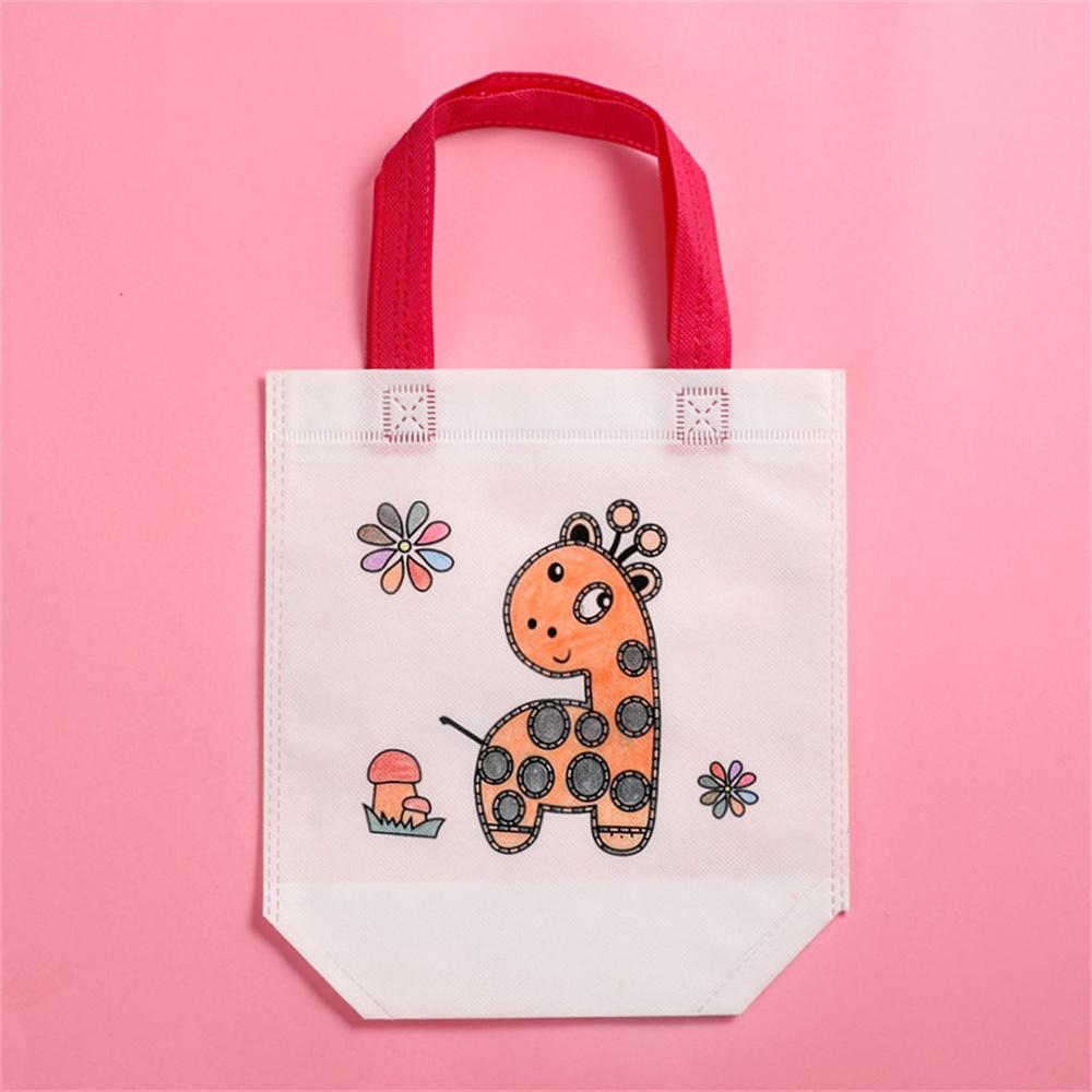 Сумка для граффити своими руками с маркером для раскрашивания, карнавальные сумки с изображением животных для вечеринок, детские эко-многоразовые мини-сумки из нетканого материала