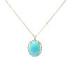 18K Necklace Turquoise K18 Turquoise Yellow Gold 18K Single December Birthstone [Barzaz] Women's