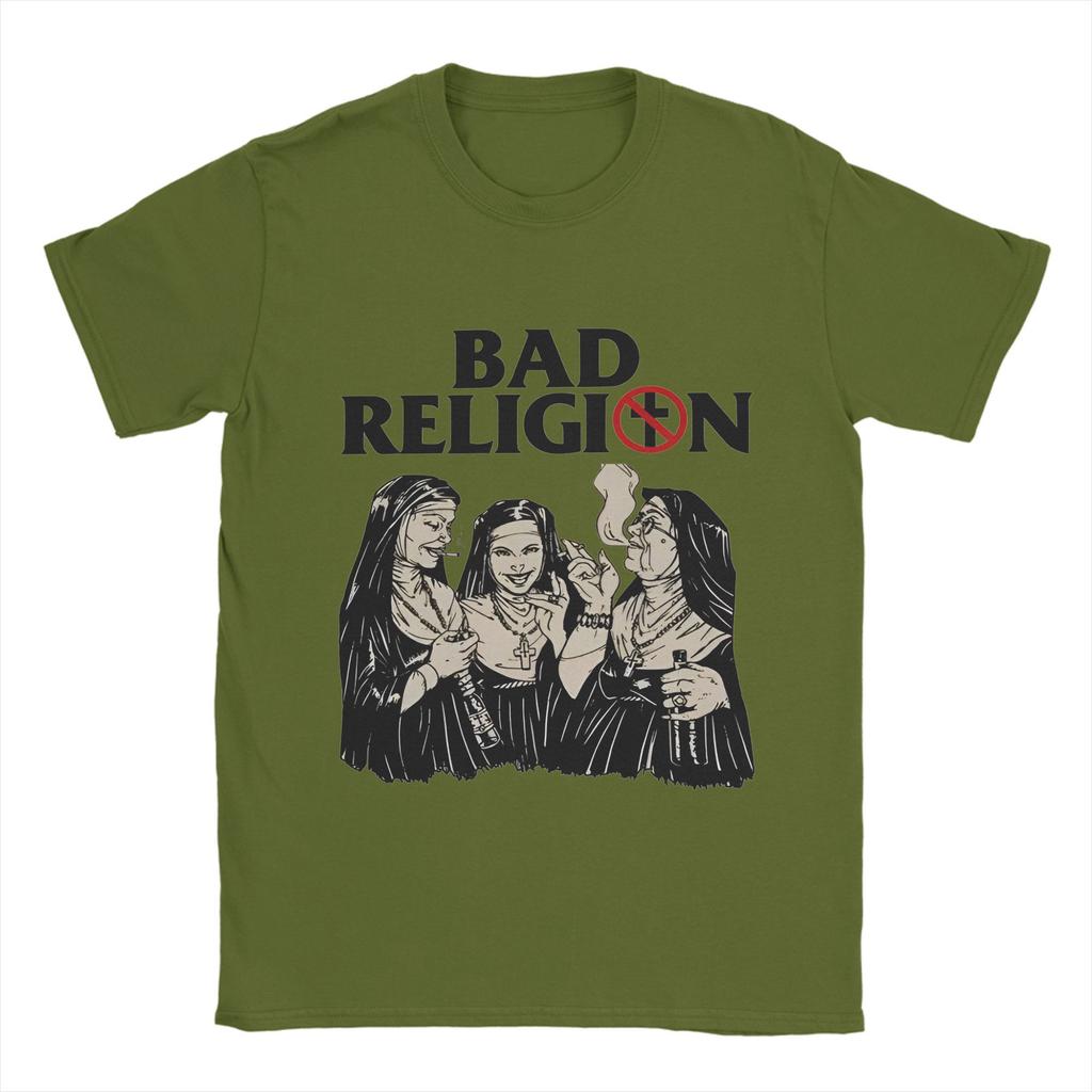 Повседневные футболки Bad Religion для мужчин с круглым вырезом, 100% хлопок, футболки с коротким рукавом, классические топы