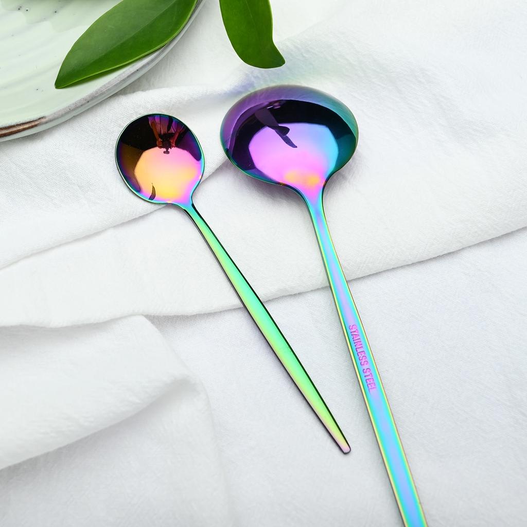 24pcs Black Gold Cutlery Set Mirror Stainless Steel Dinnerware Set Knife Fork Spoon Tableware Flatware Set Dishwasher Safe Kitchen Wedding Accessories