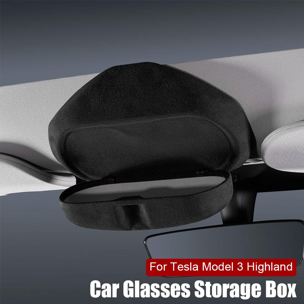 Коробка для хранения солнцезащитных очков с клипсой для Tesla New 3/3+, автомобильная коробка для очков, чехол-держатель для карт, клипса для солнцезащитных очков, аксессуары для интерьера автомобиля
