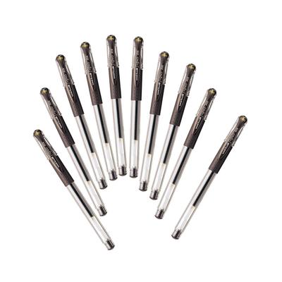 Mitsubishi Pencil Signo Gel Ballpoint Brown 10 Uni-ball Pen, 0.38mm, Black, Pens, UM151.22