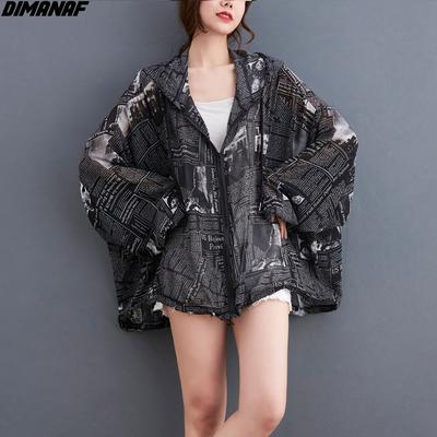 Женская блузка больших размеров, рубашки с газетным принтом, шифоновый тонкий кардиган на молнии, летние белые пальто большого размера