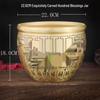 Brass Rice Jar: Home Decoration Treasure Basin with Hundred Blessings Couplet
