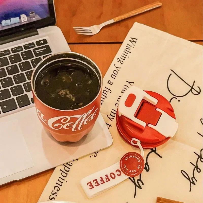 Высококачественная подарочная чашка для автомобиля для студентов мужского и женского пола, кофейная кружка из нержавеющей стали 304, кружка Coca-Cola