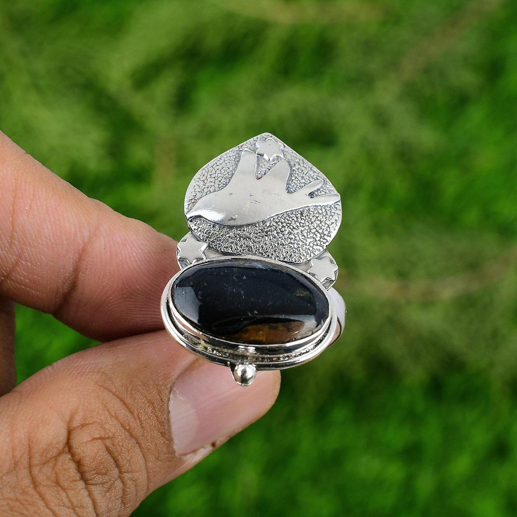 Распродажа ко Дню женщин Кольцо из стерлингового серебра с овальным неллитовым камнем на день рождения, свадьбу, ювелирное изделие