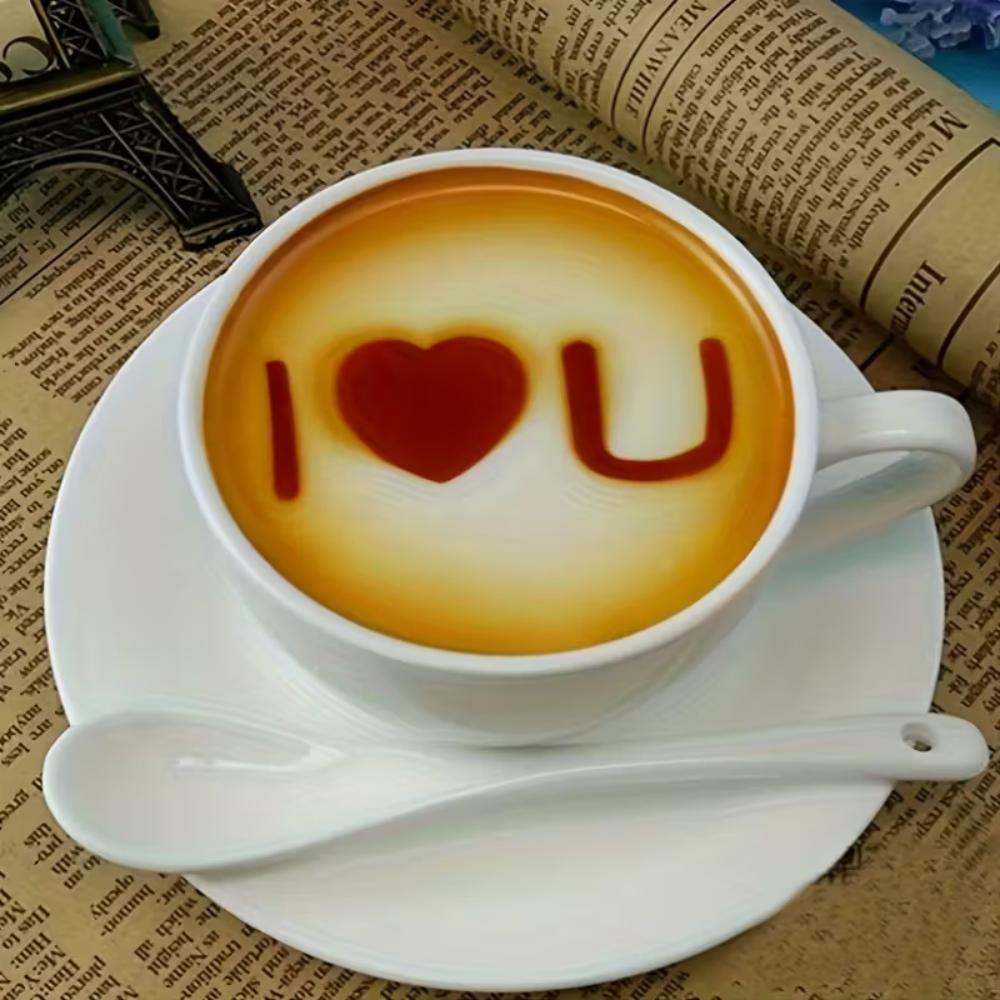 Трафареты для кофейного искусства, 16 штук в наличии для DIY-декорирования, гибкие и моющиеся, подходят для трафаретов для украшения латте