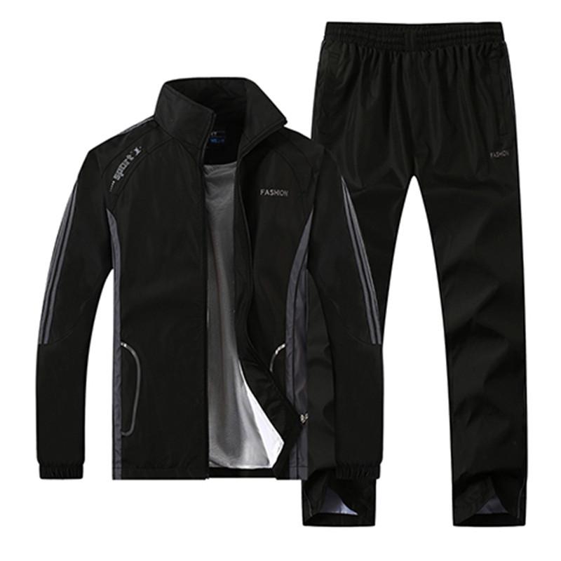 Men 'S Set Spring Autumn Men Sportswear Two Piece Set Sporting Suit Jacket +Pant Sweatsuit
