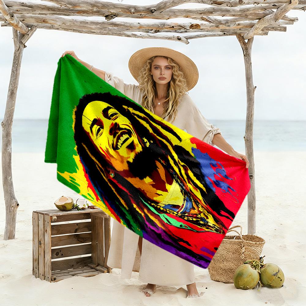Bob Marley Beach Towel Super Soft Absorbent Comfortable Lightweight Perfect for Traveling Yoga Camping and Swimming
