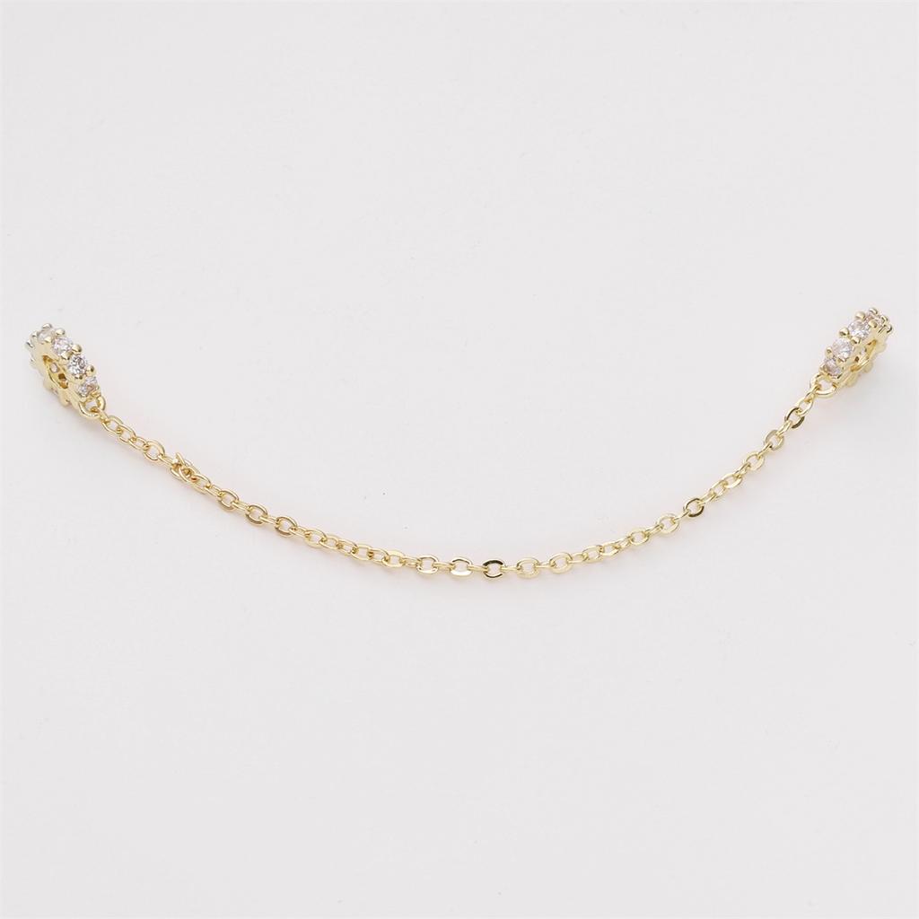 High Color Gold Plated Silver Zircon Bracelet Security Chain Chain Diy Handmade Bracelet Mobile Phone Chain Accessories