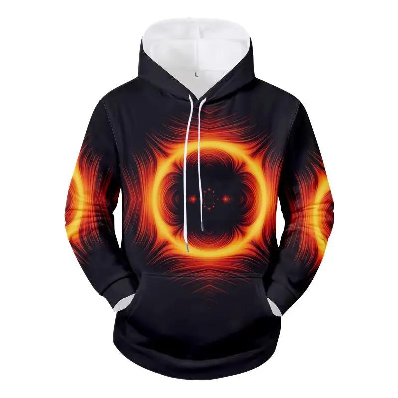 Новый осенний популярный повседневный свитер с капюшоном с 3D-цифровой печатью в иностранном стиле, осенне-зимний модный мужской джемпер в стиле хип-хоп