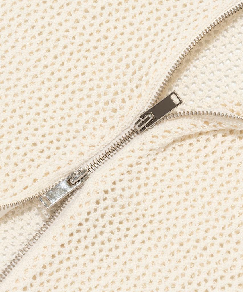 OTHERFITS Scaly Net Knit Zip-Up Hoodie (Ivory)
