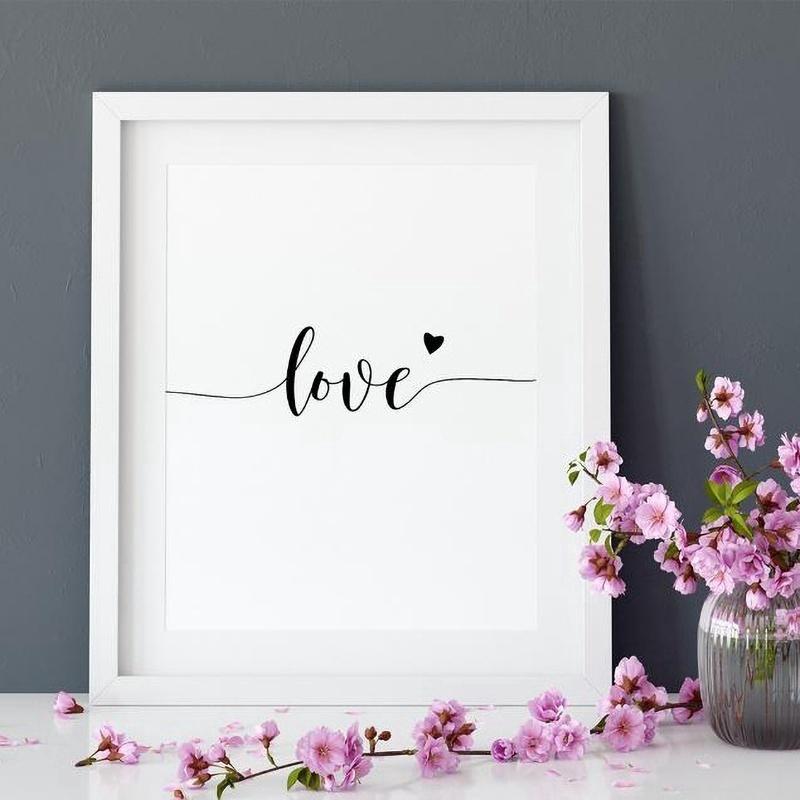 Canvas Painting Nordic Decor Pink Peony Flower Poster and Print Love Wall Art Floral Picture Bedroom