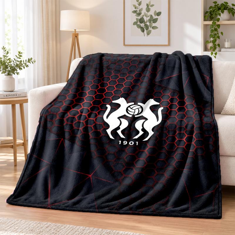 Stade Rennais FC Printed Flannel Blanket Warm Comfort Bed Throw For Indoor Home Decoration